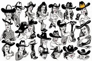 Cowboy pinup tattoo idea
