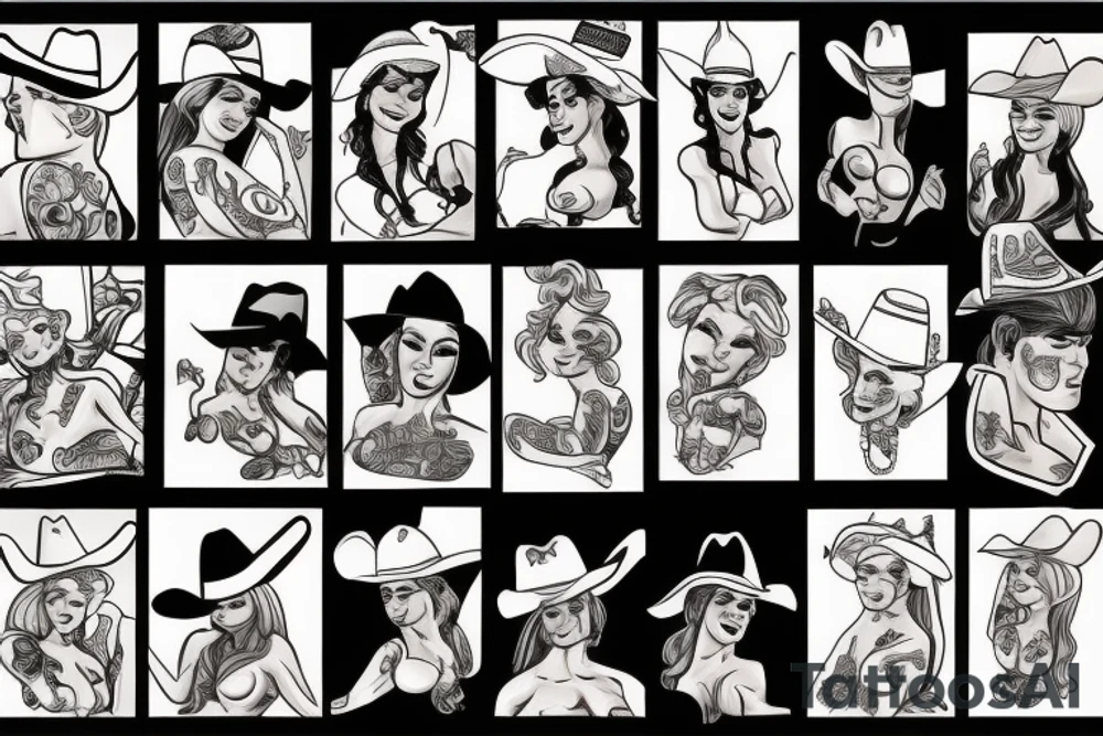 Cowboy pinup tattoo idea