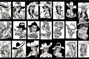 Cowboy pinup tattoo idea