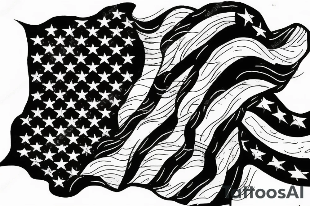 Semi American flag flames tattoo idea