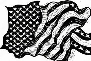 Semi American flag flames tattoo idea