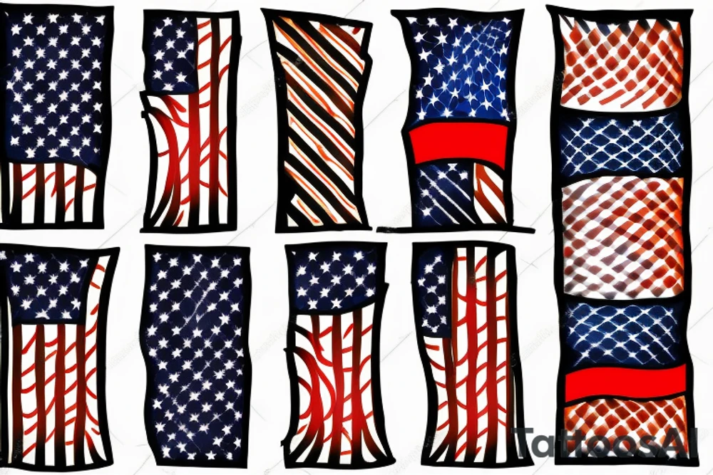 Semi American flag flames tattoo idea