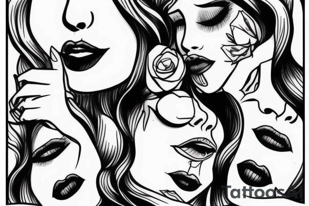 lips crushed to wine tattoo idea