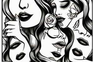 lips crushed to wine tattoo idea