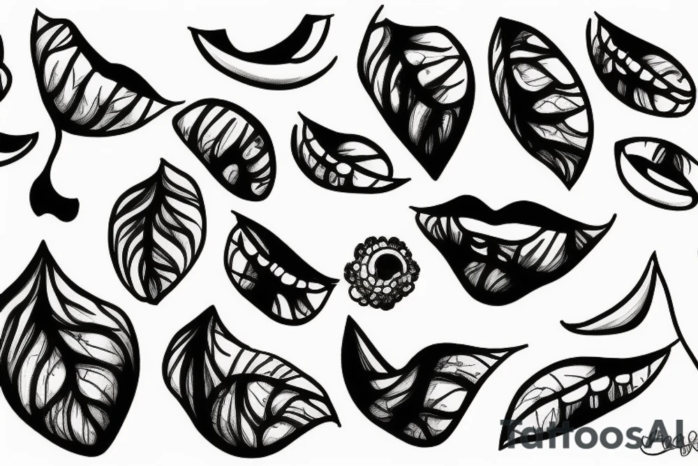 lips and grapes tattoo idea