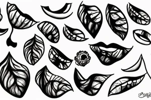 lips and grapes tattoo idea