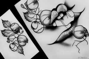 lips and grapes tattoo idea