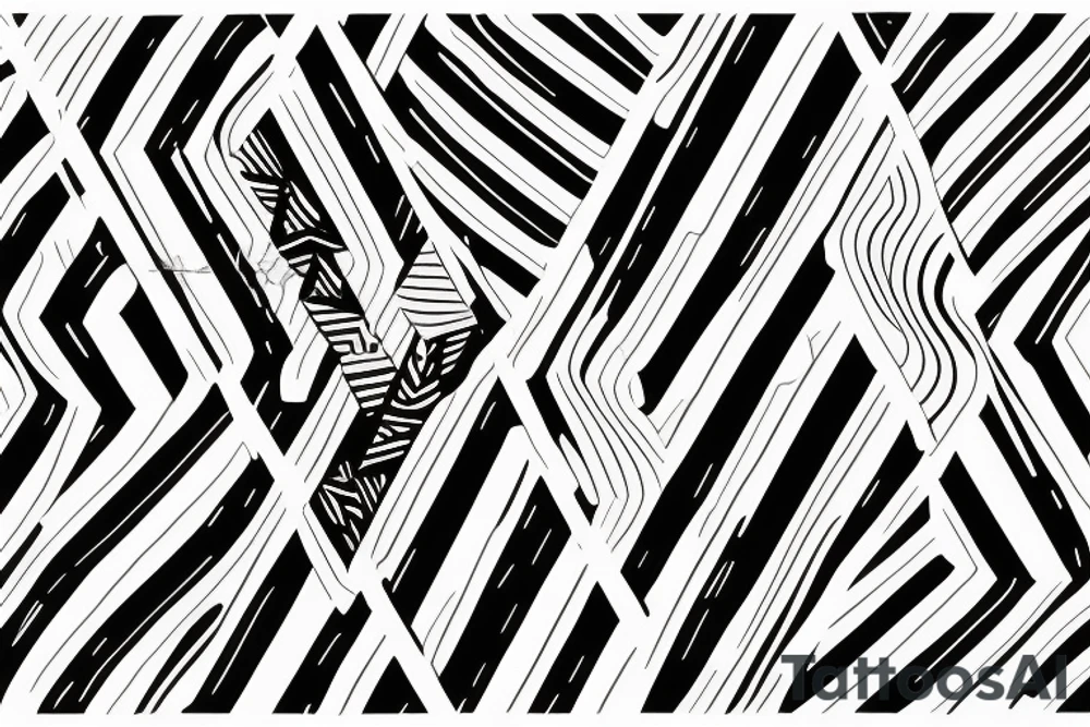 Two lines, one that zigzags and another that goes straight into the other tattoo idea