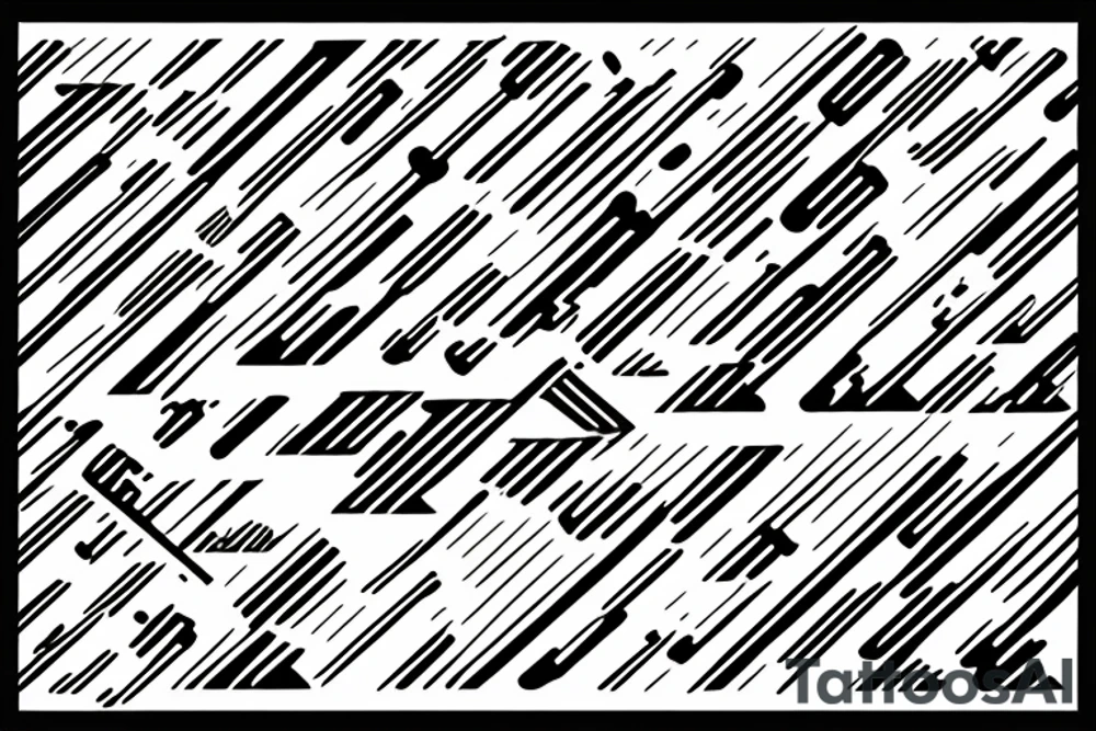 Two lines, one that zigzags and another that intercepts it tattoo idea