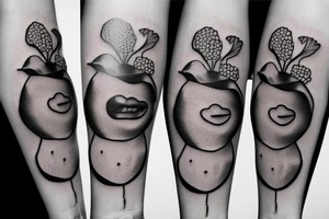 lips and grapes tattoo idea