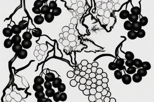 lips and grapes tattoo idea
