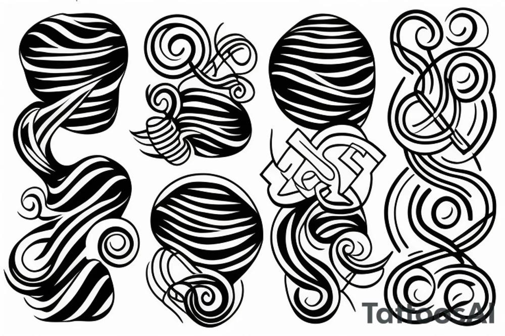Two fine lines that interconnect tattoo idea