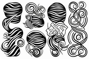 Two fine lines that interconnect tattoo idea