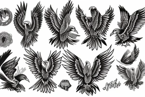 A
 traditional American eagle tattoo idea