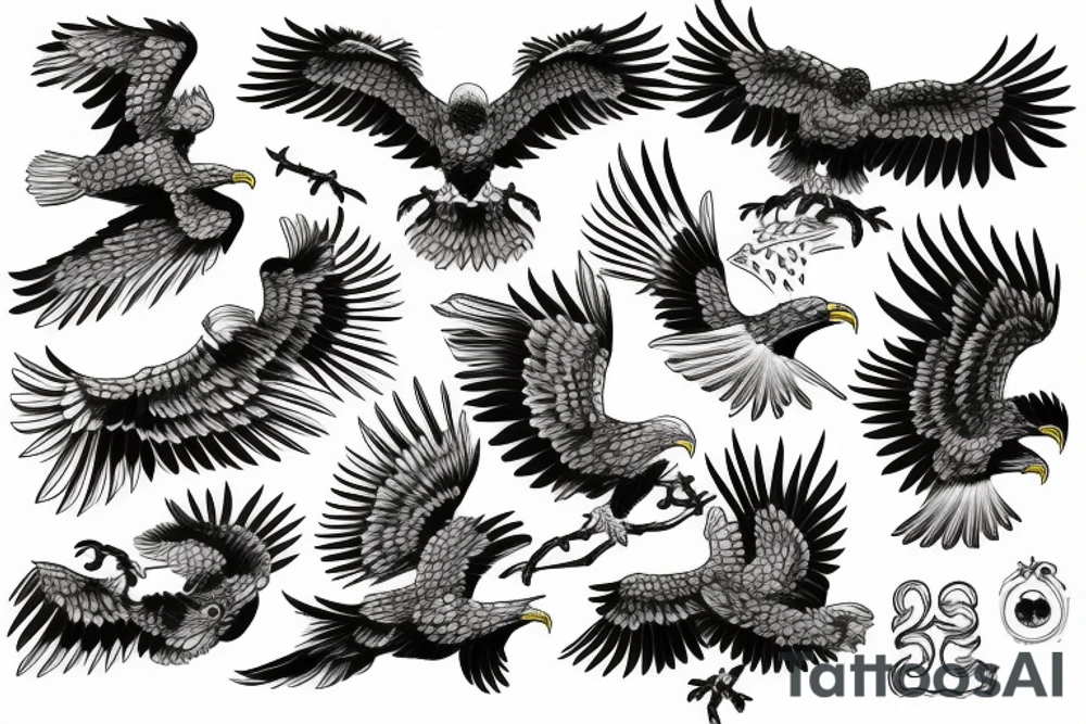A Japanese eagle tattoo idea