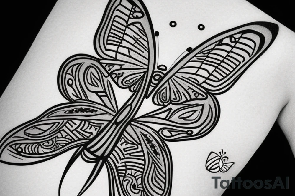 Abstract butterfly tattoo idea