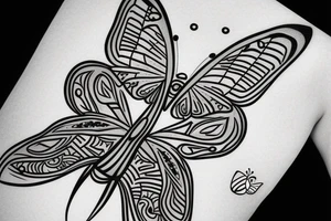 Abstract butterfly tattoo idea