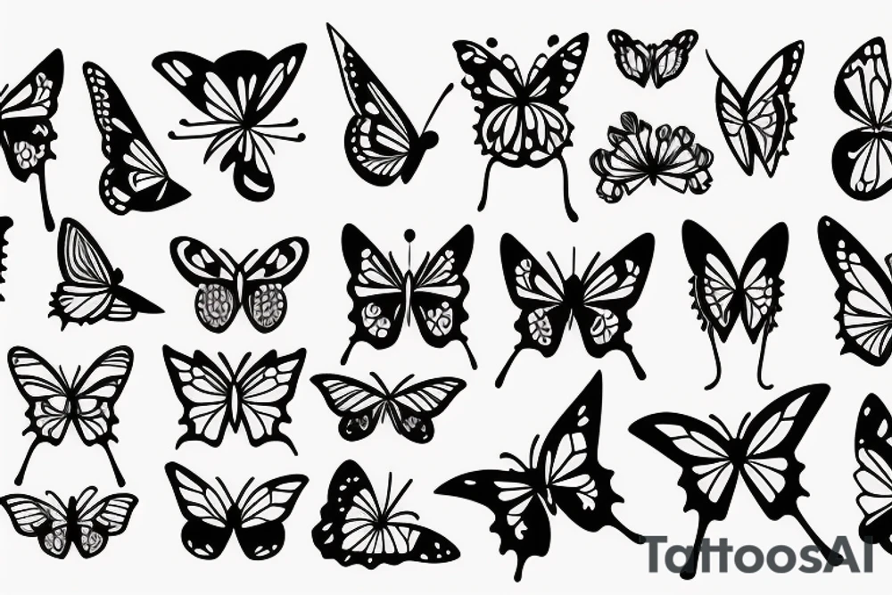 Abstract butterfly tattoo idea