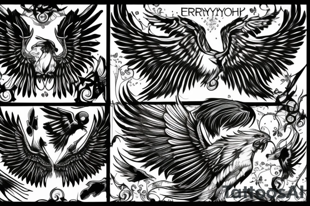 Gryphon with wings facing up tattoo idea