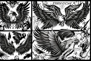 Gryphon with wings facing up tattoo idea