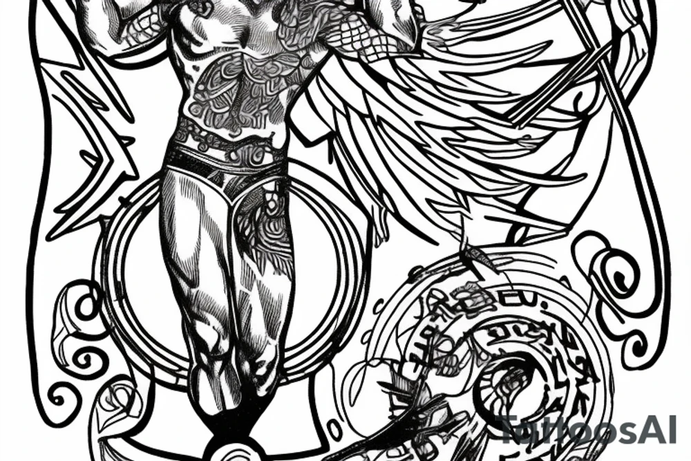 Zeus holding lightening bolts tattoo idea
