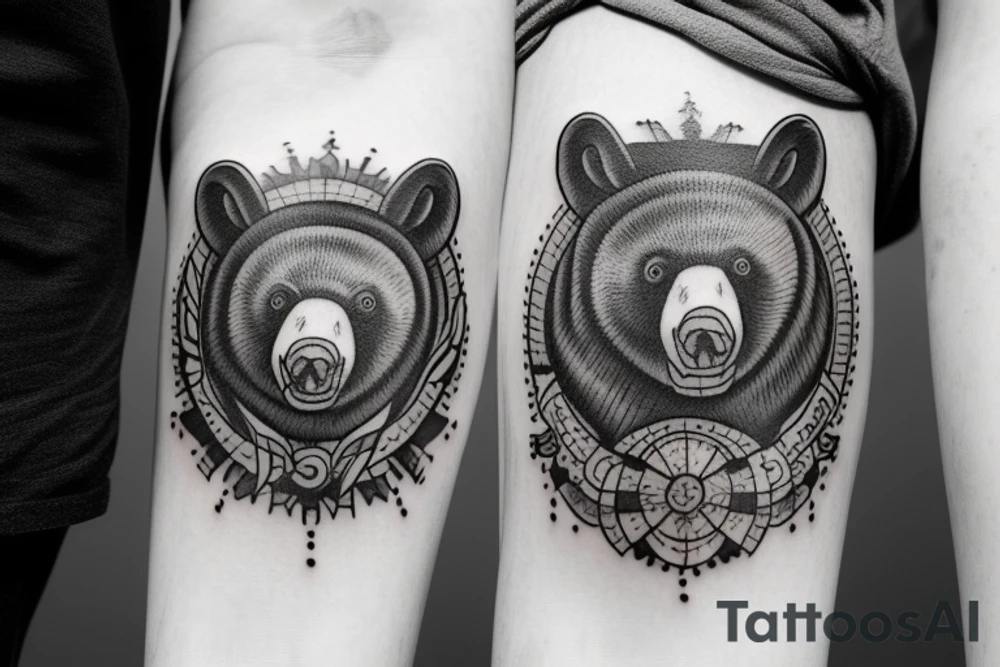 Black bear tattoo idea