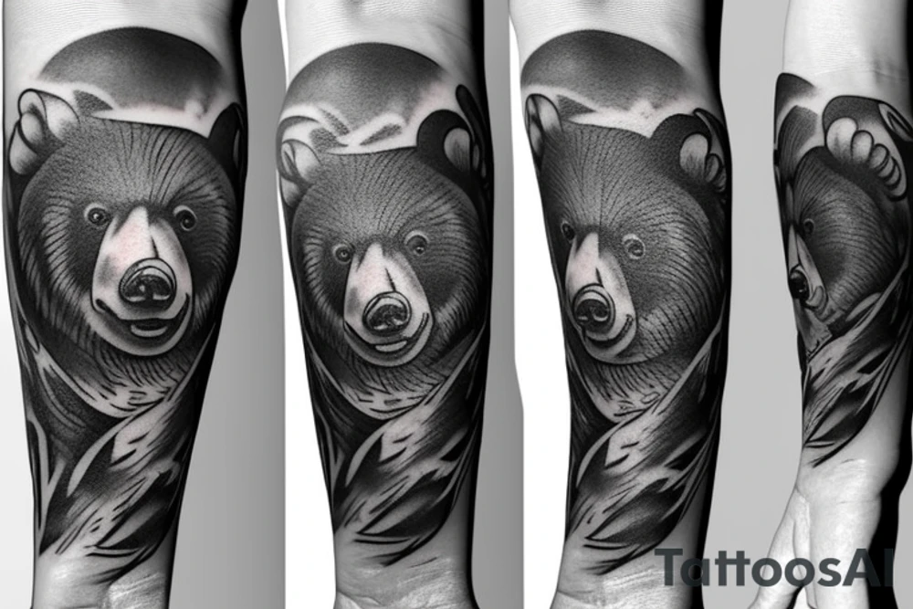 Black bear tattoo idea