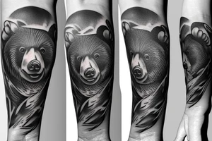 Black bear tattoo idea