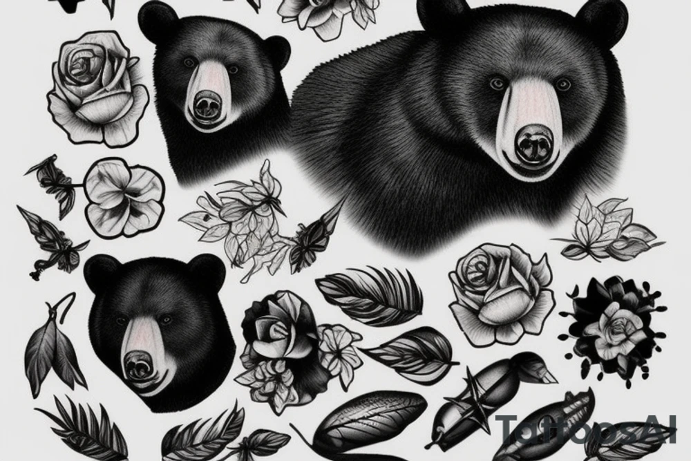 Black bear tattoo idea