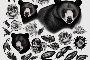 Black bear tattoo idea