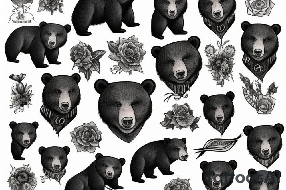 Black bear tattoo idea