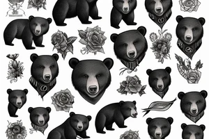 Black bear tattoo idea