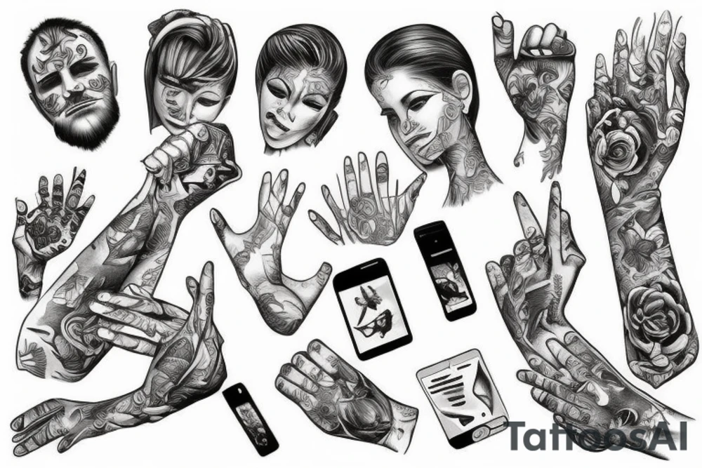in hand technology tattoo idea