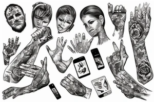 in hand technology tattoo idea