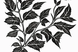 monsters vine plant fine line tattoo idea