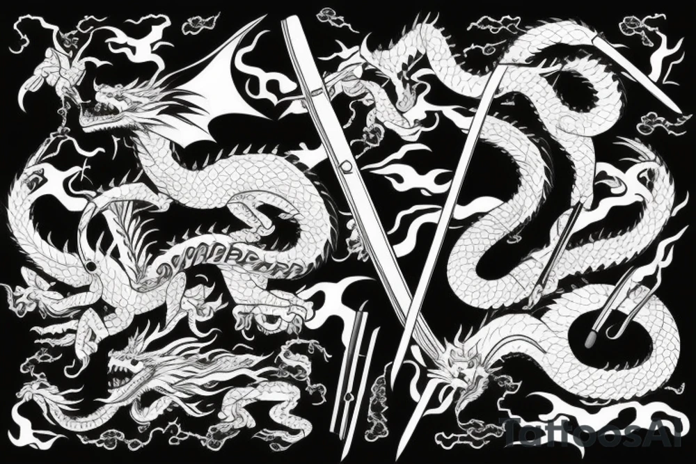 Katana with dragon tattoo idea