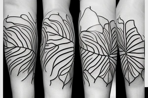 monstera swiss cheese vine plant fine line tattoo idea