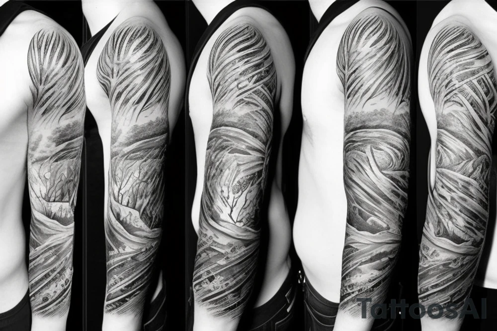 Nature full sleeve tattoo idea