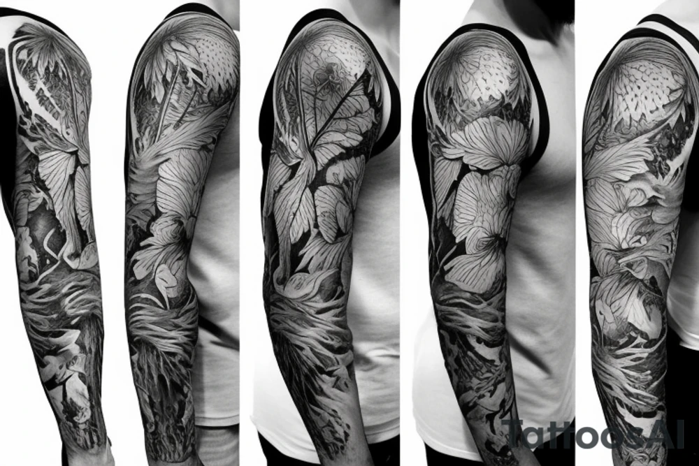 Nature full sleeve tattoo idea