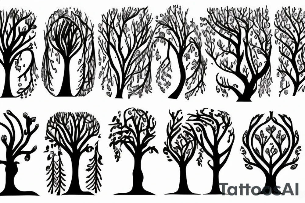 Curved tree tattoo idea