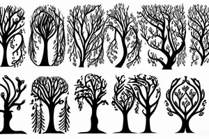 Curved tree tattoo idea