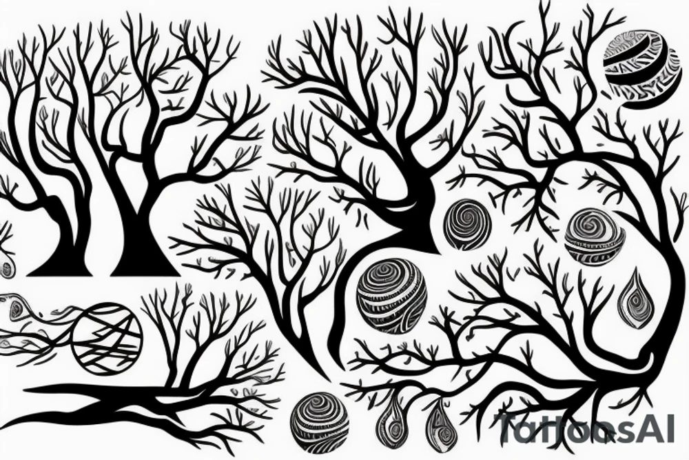 Curved tree tattoo idea