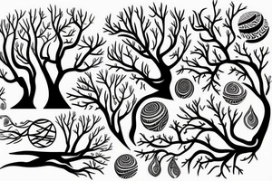 Curved tree tattoo idea