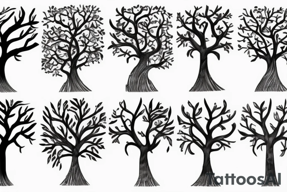 Curved tree tattoo idea