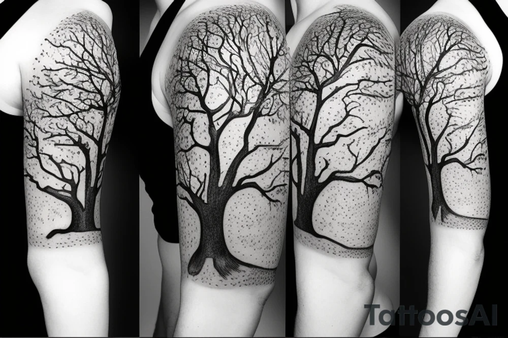 Curved tree tattoo idea