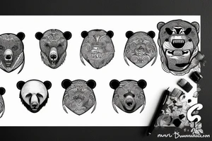 bear head with its mouth open tattoo idea