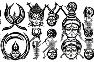 Lord Shiva trident and third eye tattoo idea