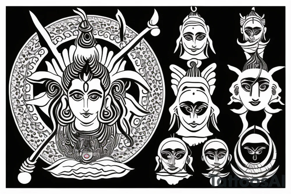 Lord Shiva trident and third eye tattoo idea