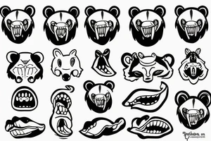 bear head with its mouth open tattoo idea