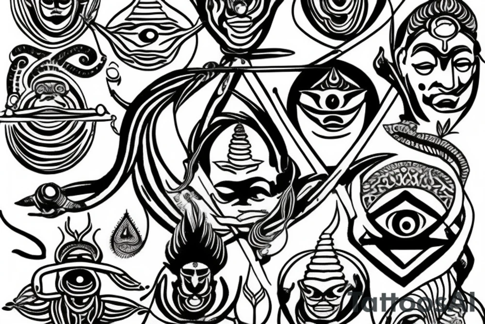 Lord Shiva trident and third eye tattoo idea